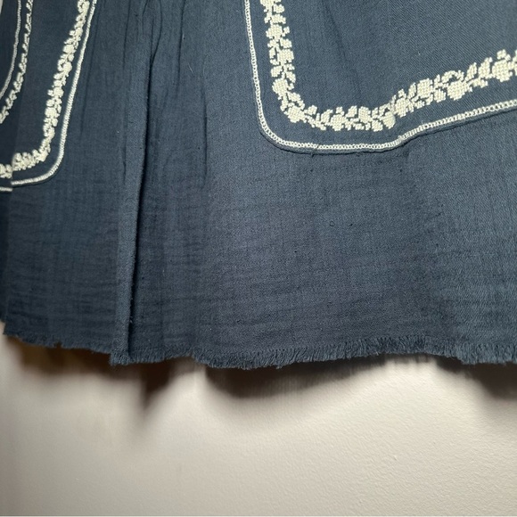 Isabel Marant Etoile Boho Embroidered Black Tribal Print Cotton Skirt Size 38 - Picture 6 of 16